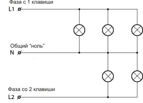 Схема подключения люстры